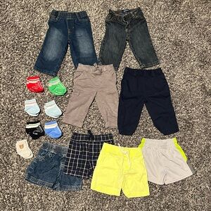 9mo Baby Boy Bottom Bundle of Pants, Shorts and Socks